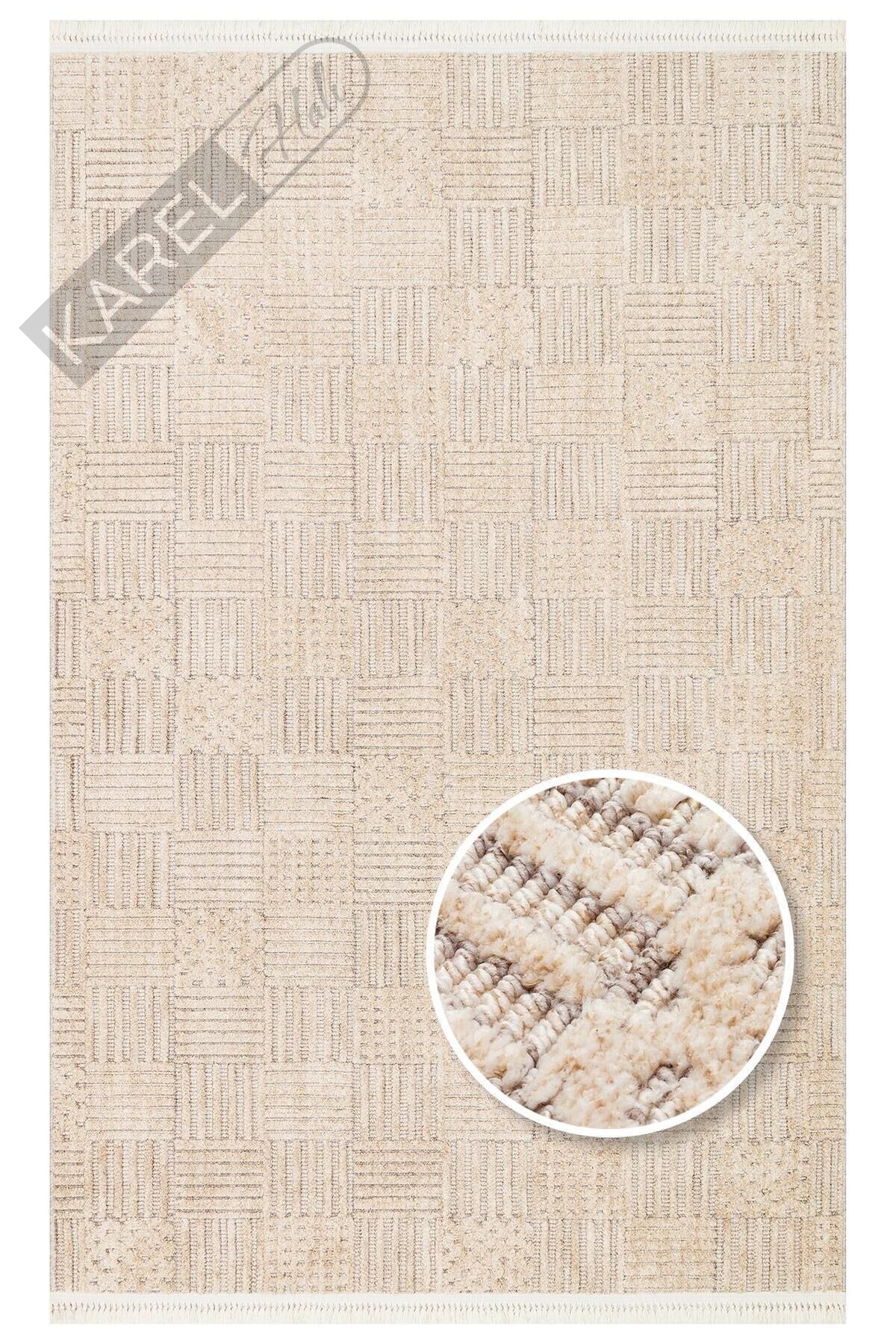JOY JOY 05 BEIGE GOLD  Hav Toz Vermeyen Yumuşak dokulu Modern Makine Halısı