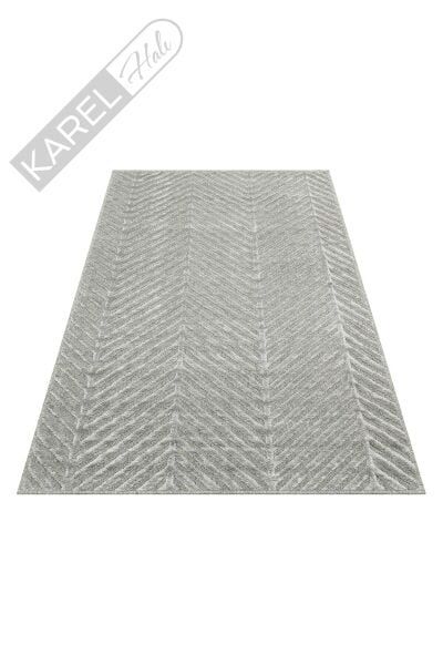 ZENITH ZNT 04 GREY  Yüksek Alçak Dokulu Naturel Yün ve Viskon Modern Dokuma Halı
