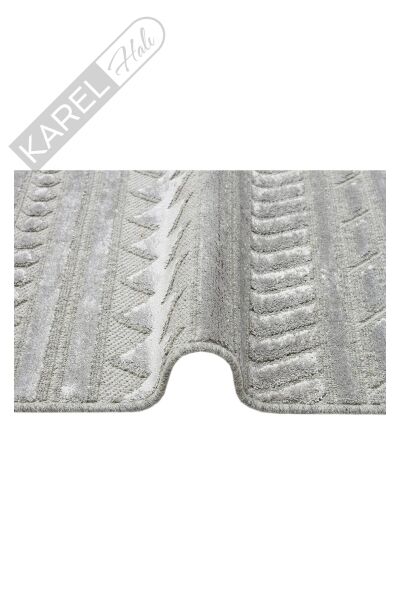 ZENITH ZNT 06 GREY  Yüksek Alçak Dokulu Naturel Yün ve Viskon Modern Dokuma Halı