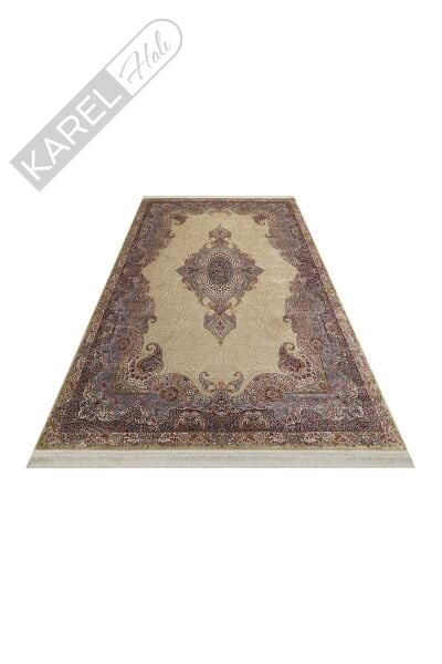 ISFAHAN ISF 02 CREAM Klasik Desenli Yüksek Kalite Sık Dokuma Makine Halısı