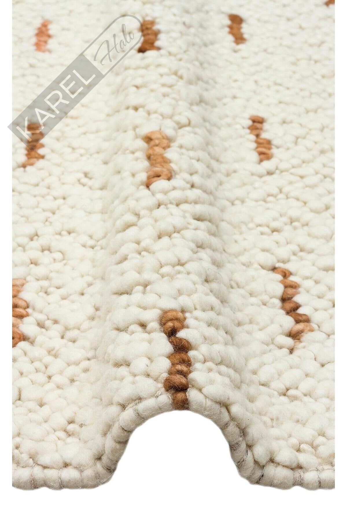 JADE JD 06 NATURAL Naturel Kazak Örgü Desenli El Dokuma Örgü Halı