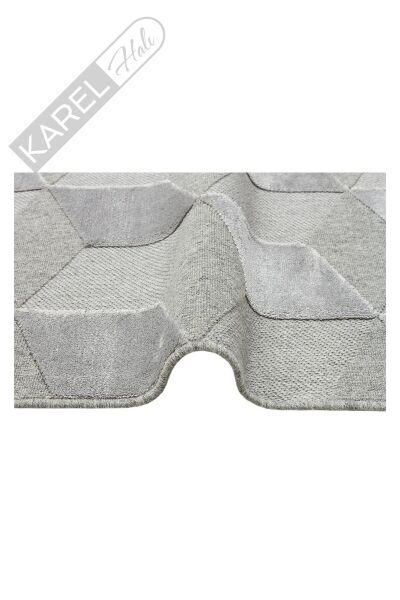 ZENITH ZNT 05 GREY  Yüksek Alçak Dokulu Naturel Yün ve Viskon Modern Dokuma Halı