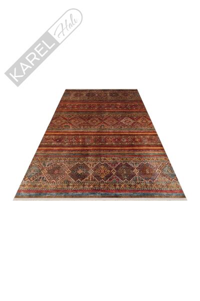 Antique Atk 05 Multy Yıkanabilir Modern Ve Etnik Desenli Kaymaz Tabanlı Makine Halısı