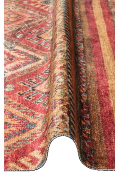 Antique Atk 05 Multy Yıkanabilir Modern Ve Etnik Desenli Kaymaz Tabanlı Makine Halısı