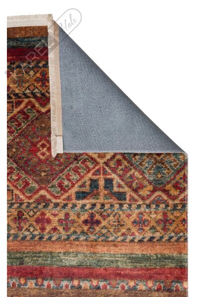 Antique Atk 05 Multy Yıkanabilir Modern Ve Etnik Desenli Kaymaz Tabanlı Makine Halısı