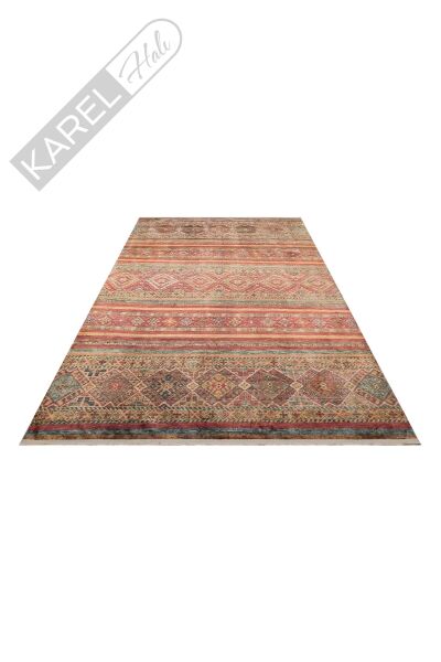 Antique Atk 05 Multy Yıkanabilir Modern Ve Etnik Desenli Kaymaz Tabanlı Makine Halısı