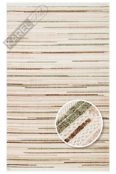 JOY JOY 01 GREEN BROWN Hav Toz Vermeyen Yumuşak dokulu Modern Makine Halısı