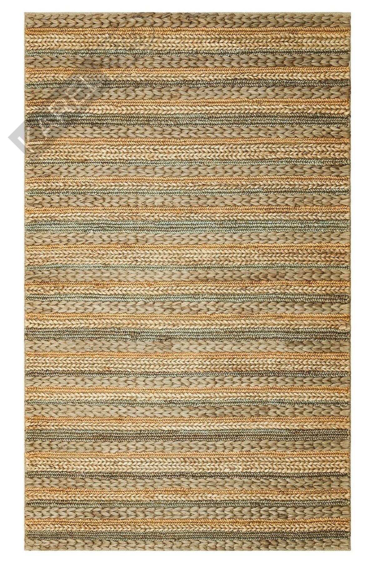 NETRA S-1103 GREY MULTY XW  Farklı Örgü Dokusuna Sahip El Dokuma Naturel Jüt Hasır Halı