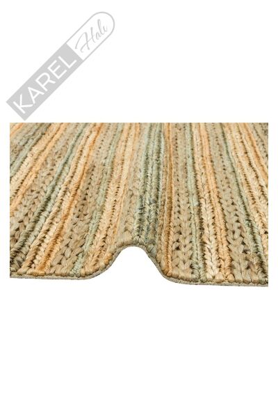 NETRA S-1103 GREY MULTY XW  Farklı Örgü Dokusuna Sahip El Dokuma Naturel Jüt Hasır Halı
