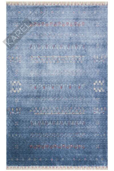 Zara Zr 06 Blue Otantik Desenli El Emeği Ile Özel Tezgahlarda Üretilen Modern Uşak Halısı