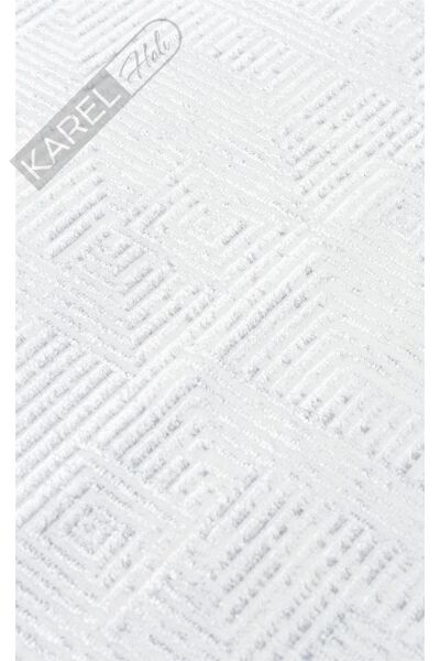 SATEEN ST 109 CREAM GREY Yıkanabilir Kaymaz Tabanlı Hav Vermez Sık Dokuma Modern Halı
