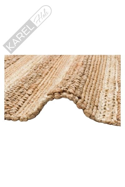 NETRA S-1410 NATURAL XW  Farklı Örgü Dokusuna Sahip El Dokuma Naturel Jüt Hasır Halı