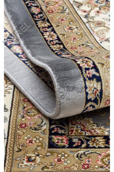 ISFAHAN ISF 03 GREY CREAM Klasik Desenli Yüksek Kalite Sık Dokuma Makine Halısı
