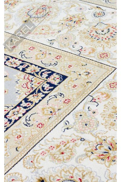 ISFAHAN ISF 03 GREY CREAM Klasik Desenli Yüksek Kalite Sık Dokuma Makine Halısı