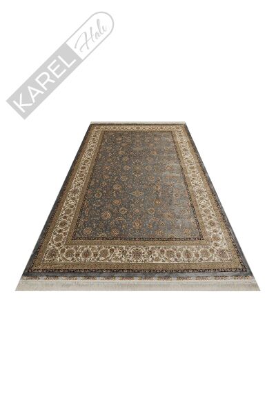 ISFAHAN ISF 03 GREY CREAM Klasik Desenli Yüksek Kalite Sık Dokuma Makine Halısı