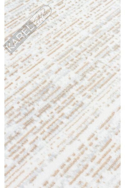 SATEEN ST 101 BEIGE XW Hav Toz Vermez Yıkanabilir Kaymaz İnce Dokuma Modern Halı