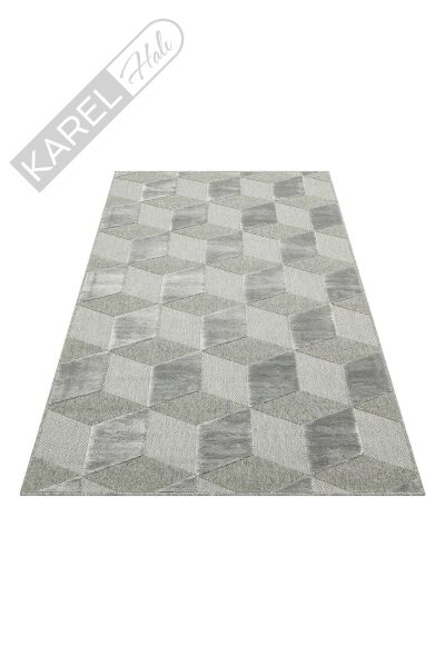 ZENITH ZNT 05 GREY  Yüksek Alçak Dokulu Naturel Yün ve Viskon Modern Dokuma Halı