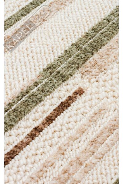 JOY JOY 01 GREEN BROWN Hav Toz Vermeyen Yumuşak dokulu Modern Makine Halısı