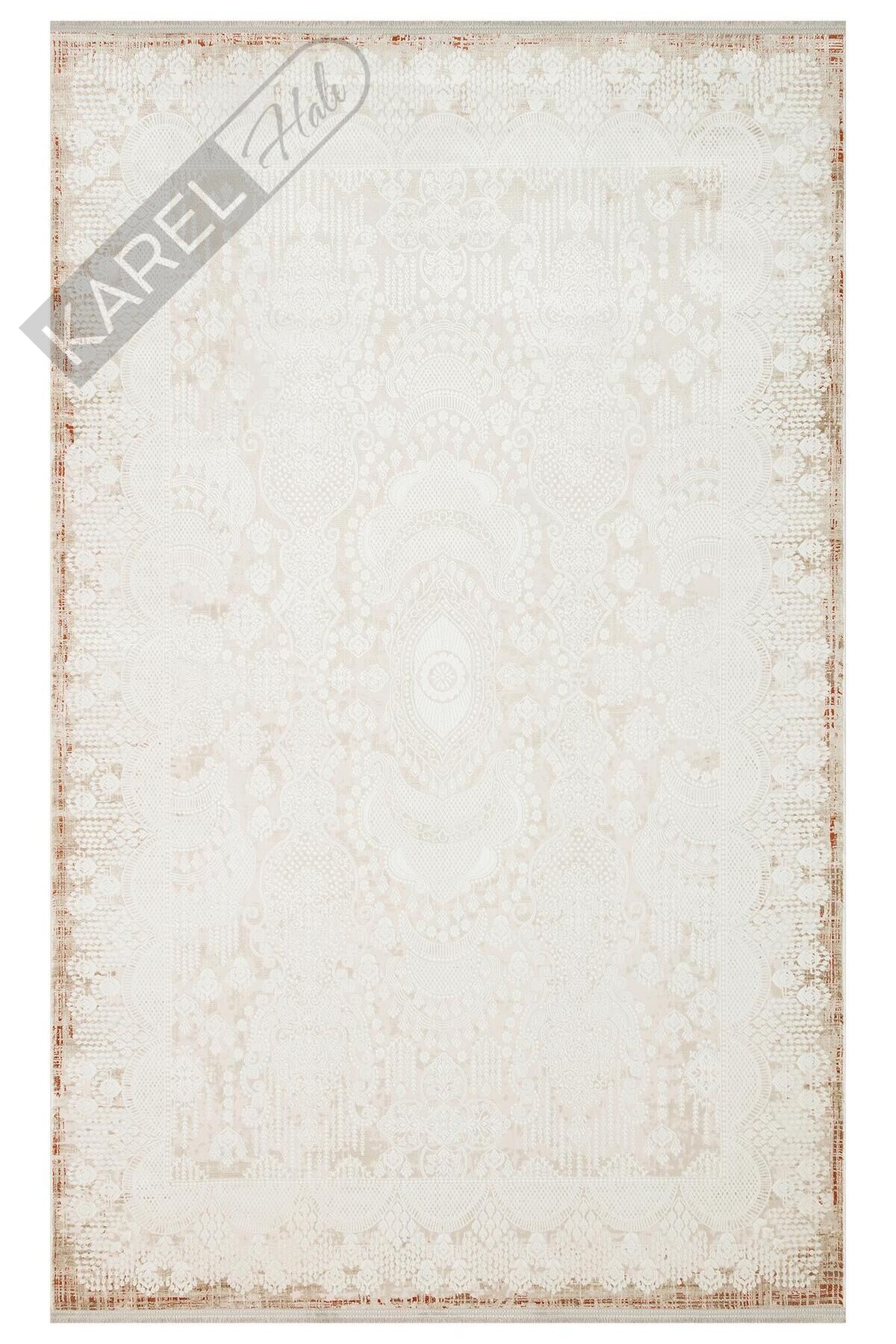 PADONA PDN 05 CREAM VIZON  Extra Yumuşak Dokulu Sık Dokuma Modern Desenlere Sahip Şık Salon Halısı