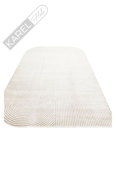 MERANO MRN 03 CREAM GREY Geometrik Desenli Yüksek Kalite Sık Dokuma Salon Halısı