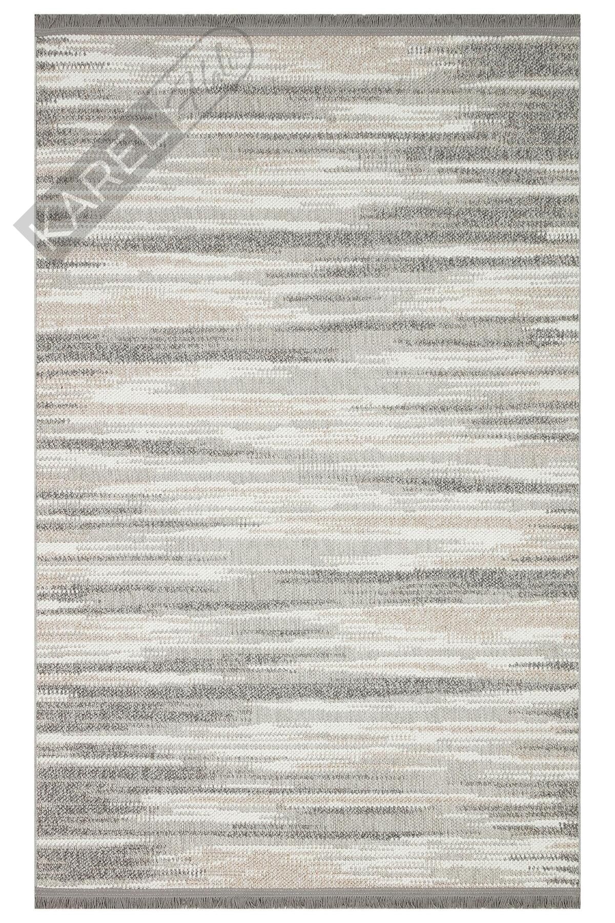 MOTTO MOT 01 GREY WHITE Yumuşak Tuşeli Örgü Dokuma Modern Makine Halısı