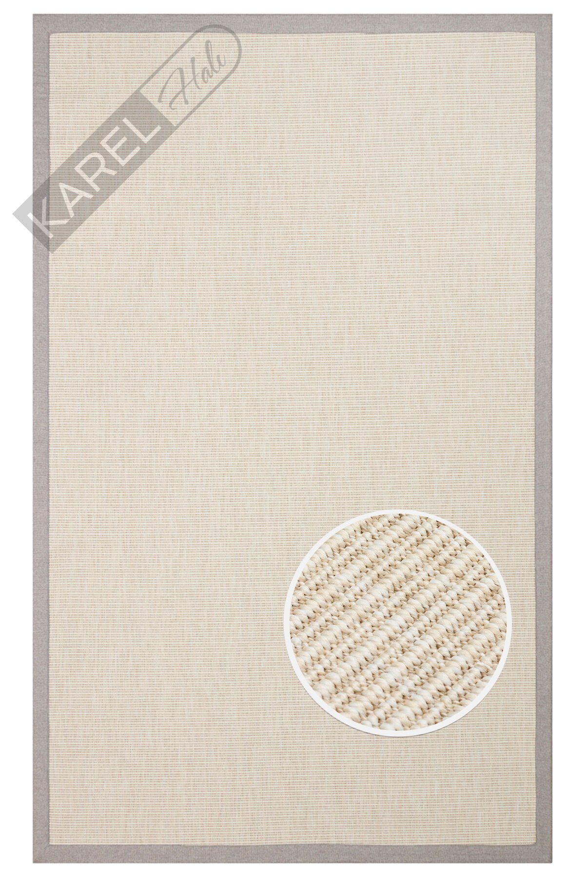 Sisal Halı Vnt 2706 Cream Brd Grey Iç Ve Dış Mekan Kullanımına Uygun Sisal