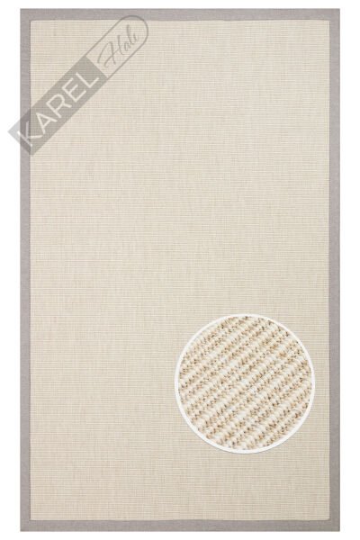 Sisal Halı Vnt 2706 Cream Brd Grey Iç Ve Dış Mekan Kullanımına Uygun Sisal