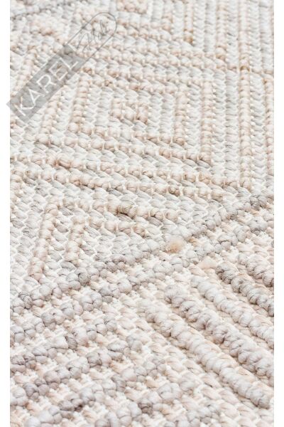 Cozy Czy 02 Grey Beige Hav Toz Vermez Modern Örgü Dokuma Makine Halısı