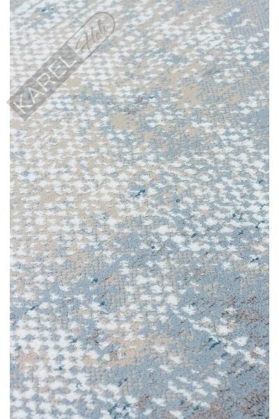 MODENA MDN 04 CREAM BLUE Şık ve Modern Sıkı Dokuma Hav Toz Vermez Makine Halısı