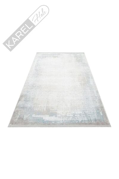 MODENA MDN 04 CREAM BLUE Şık ve Modern Sıkı Dokuma Hav Toz Vermez Makine Halısı