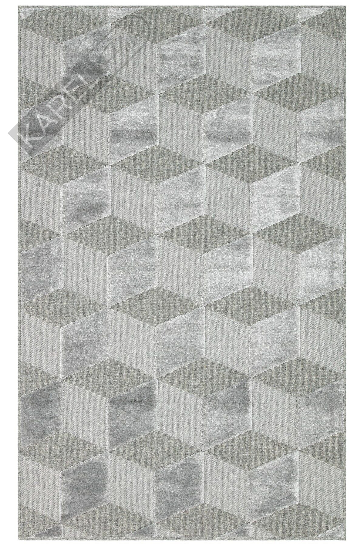 ZENITH ZNT 05 GREY  Yüksek Alçak Dokulu Naturel Yün ve Viskon Modern Dokuma Halı