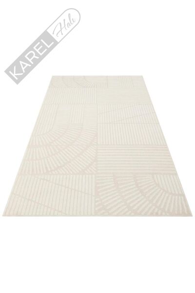 ADEL ADL 01 CREAM Yüksek Alçak Dokulu Yumuşak Tuşeli Modern Makine Halısı