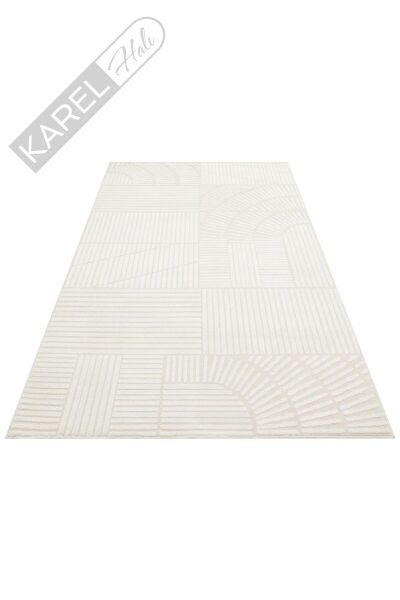 ADEL ADL 01 CREAM Yüksek Alçak Dokulu Yumuşak Tuşeli Modern Makine Halısı