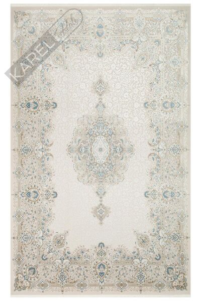 PALMIRA PLM 01 CREAM BLUE Yüksek Kaliteli Sık Dokuma Modern Salon Halısı