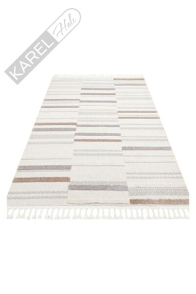TERAZZO TRZ 01 WHITE GREY Hav Toz Vermez Yumuşak Dokulu Etnik Örgü Desenlere Sahip Modern İskindina