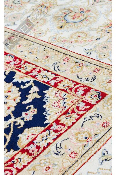 ISFAHAN ISF 03 NAVY CREAM Klasik Desenli Yüksek Kalite Sık Dokuma Makine Halısı