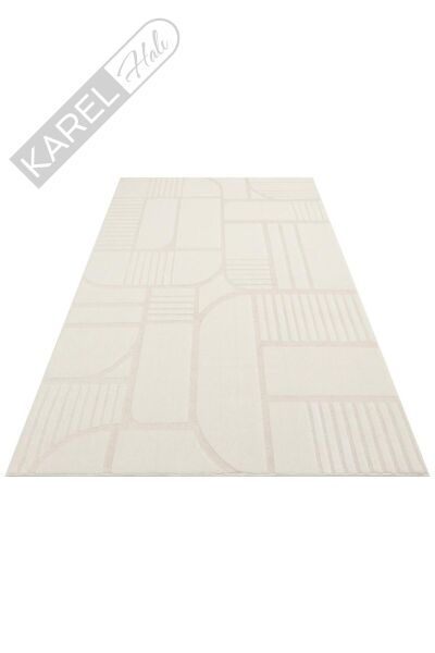 ADEL ADL 02 CREAM Yüksek Alçak Dokulu Yumuşak Tuşeli Modern Makine Halısı