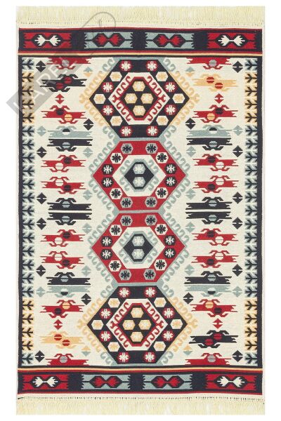 ARYA AR 30 RED Yıkanabilir Çift Taraflı Modern Desenli Dokuma Kilim