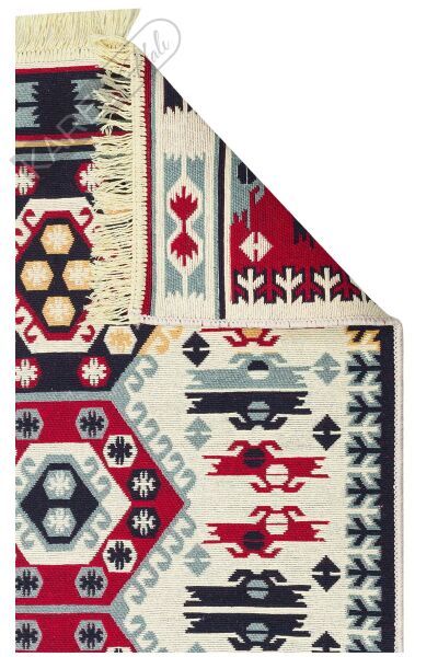 ARYA AR 30 RED Yıkanabilir Çift Taraflı Modern Desenli Dokuma Kilim