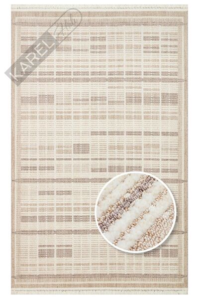 JOY JOY 04 BEIGE GREY  Hav Toz Vermeyen Yumuşak dokulu Modern Makine Halısı