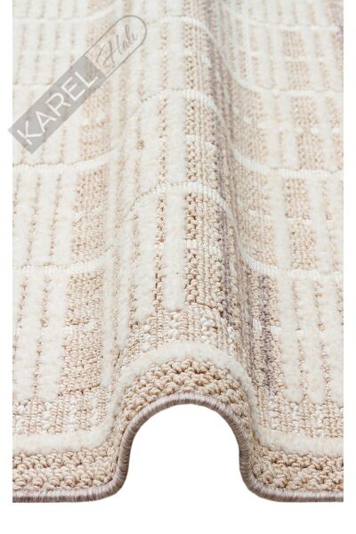 JOY JOY 04 BEIGE GREY  Hav Toz Vermeyen Yumuşak dokulu Modern Makine Halısı