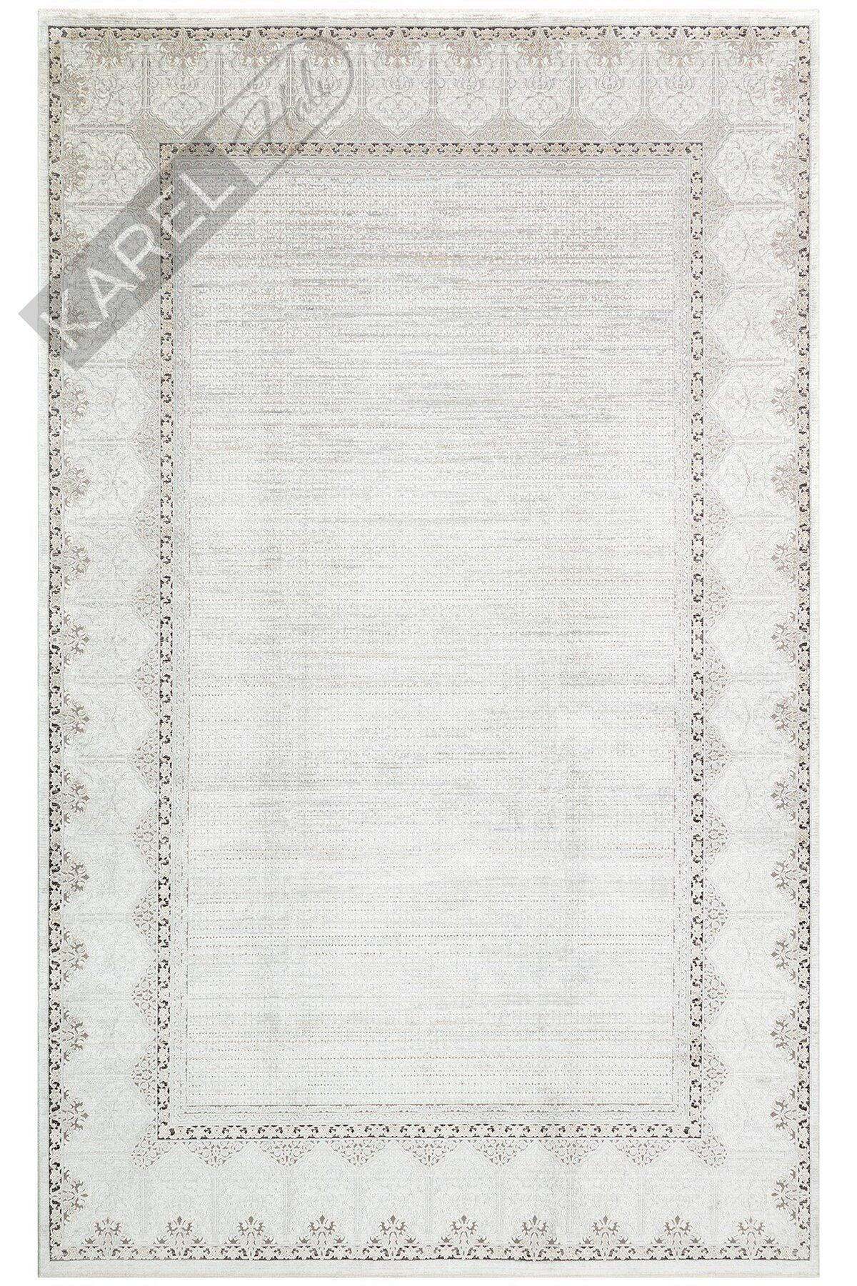 MAHAL MHL 06 CREAM GREY  Klasik Desenli Yüksek Kalite Sık Dokuma Salon Halısı