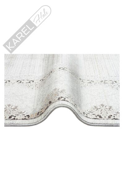MAHAL MHL 06 CREAM GREY  Klasik Desenli Yüksek Kalite Sık Dokuma Salon Halısı