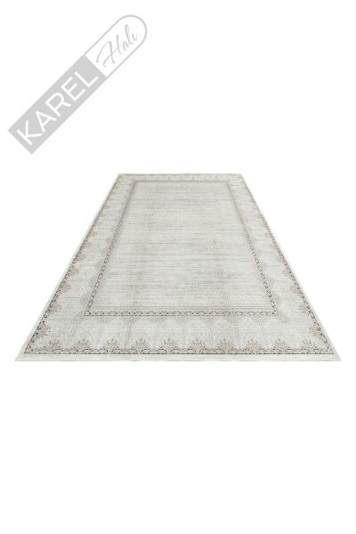 MAHAL MHL 06 CREAM GREY  Klasik Desenli Yüksek Kalite Sık Dokuma Salon Halısı