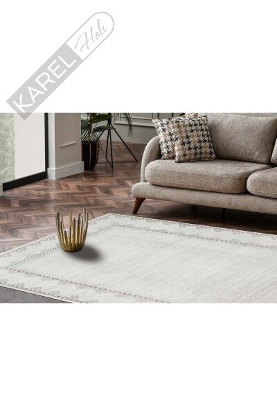 MAHAL MHL 06 CREAM GREY  Klasik Desenli Yüksek Kalite Sık Dokuma Salon Halısı