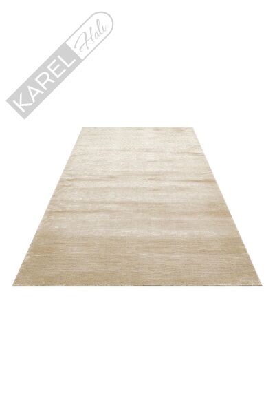 MAJESTY MJ 01 BEIGE Düz Desenli El Emeği ile Özel Tezgahlarda Üretilen Yün Viskon Tencel Uşak Halıs