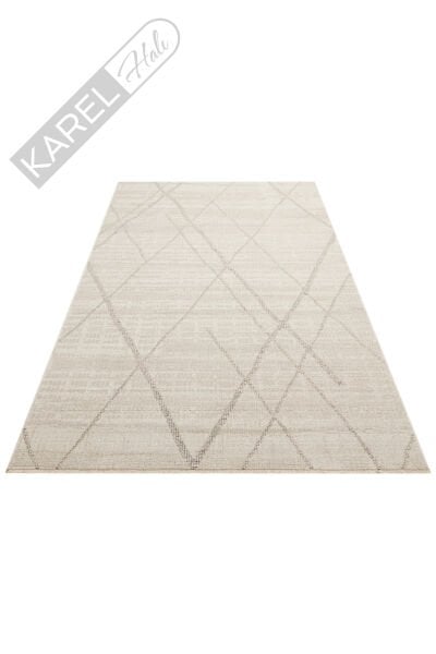 SAHARA SHA 03 CREAM GREY Hav Toz Vermez Yumuşak Tuşeli Modern Makine Halısı