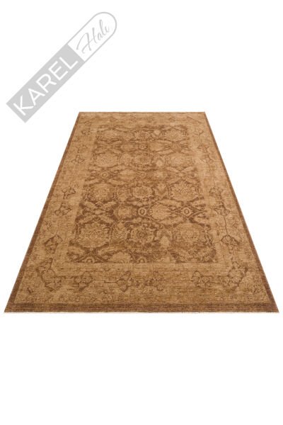 Shiraz SHR01 Bej Vintage Eskitme Desenli Modern Yumuşak Dokulu Makine Halısı