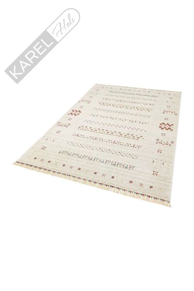 ZARA 06 Beige Otantik Desenli El Emeği Ile Özel Tezgahlarda Üretilen Modern Uşak Halısı