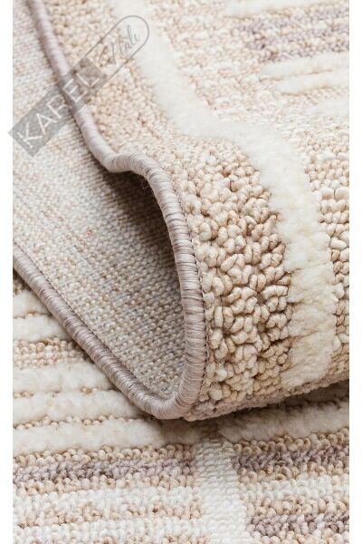 JOY JOY 04 BEIGE GREY  Hav Toz Vermeyen Yumuşak dokulu Modern Makine Halısı